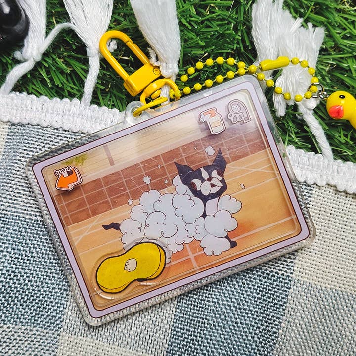 bathtime! Shaker Acrylic Keychain for wholesale by anniyell