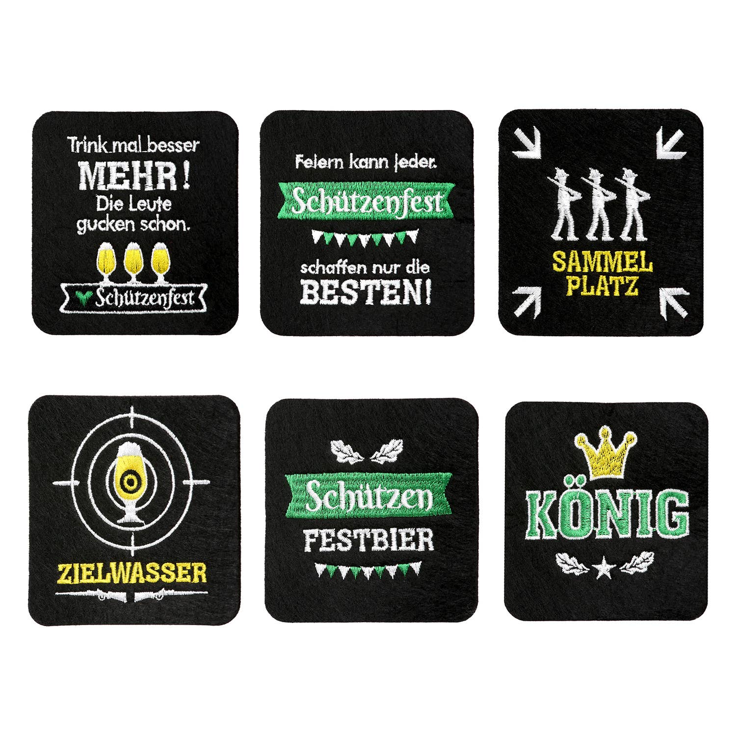 negro Posavasos Schützenfest 6-surt. negro, VE 48 de venta al por mayor en Faire0