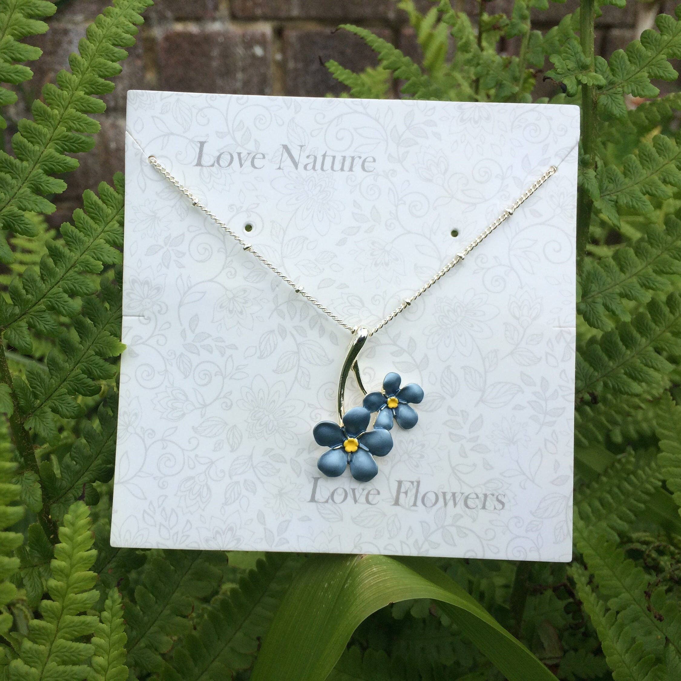 Alexander Thurlow & Co Ltd - Vendita all'ingrosso Collana con ciondolo/pendaglio - Collana con ciondolo fiore blu Forget Me2