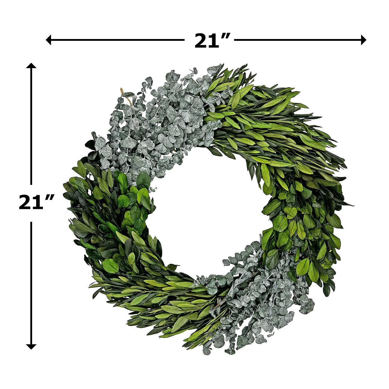 2626 Designs - Vendita all'ingrosso Ghirlanda - Ghirlanda preservata da 53 cm con foglie di eucalipto e bosso5