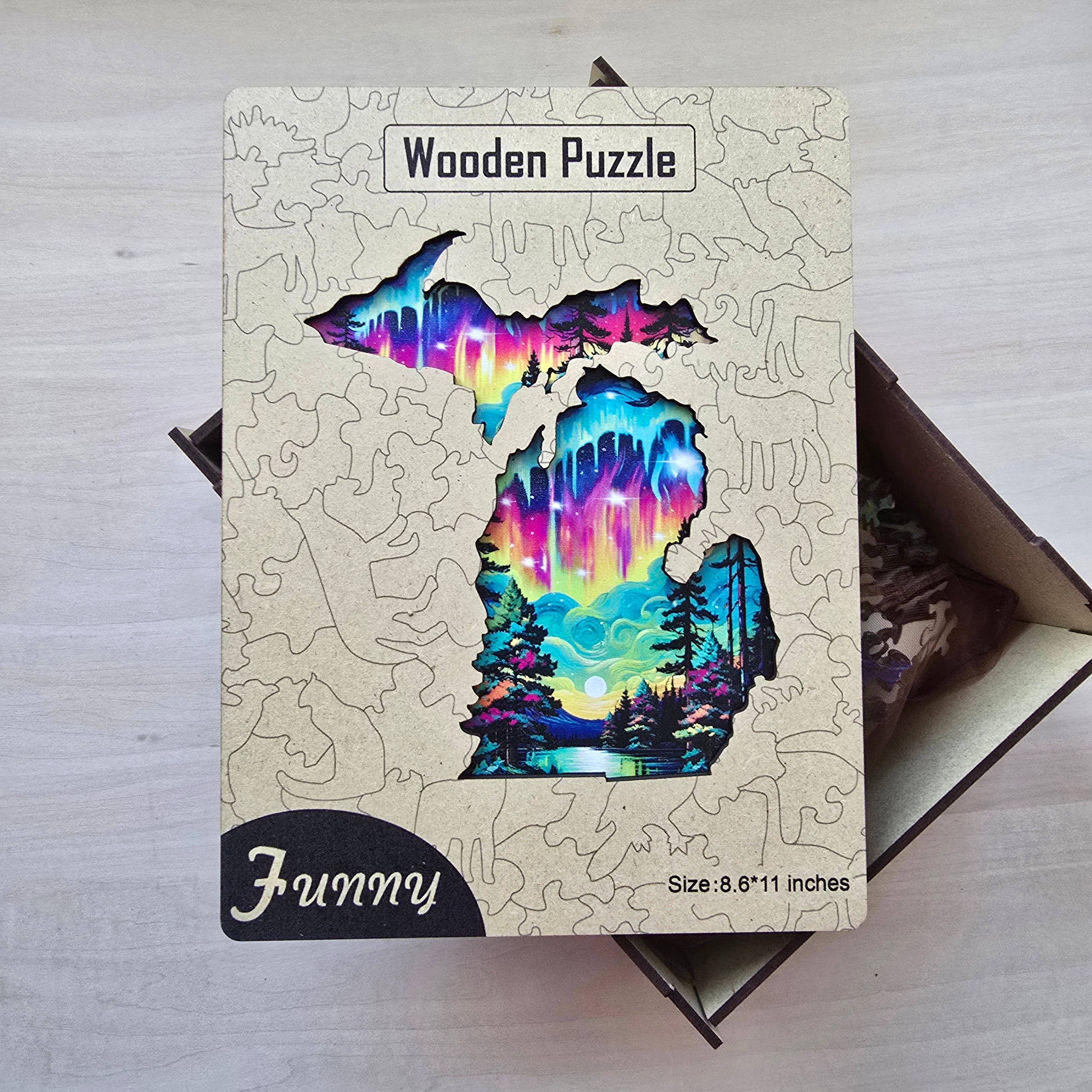 Art Factory LLC - Vente Puzzle – adulte - Puzzle en bois de l'État du Michigan7