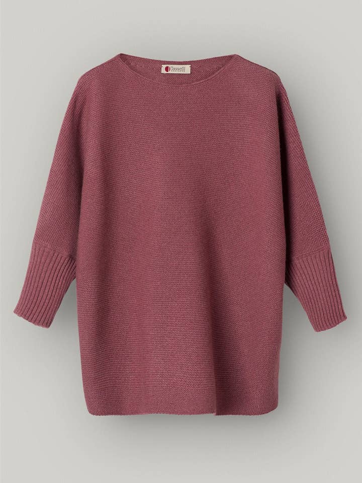 Pull maxi en maille torsadée en cachemire pur, coupe décontractée pour la vente par Tasselli Cashmere