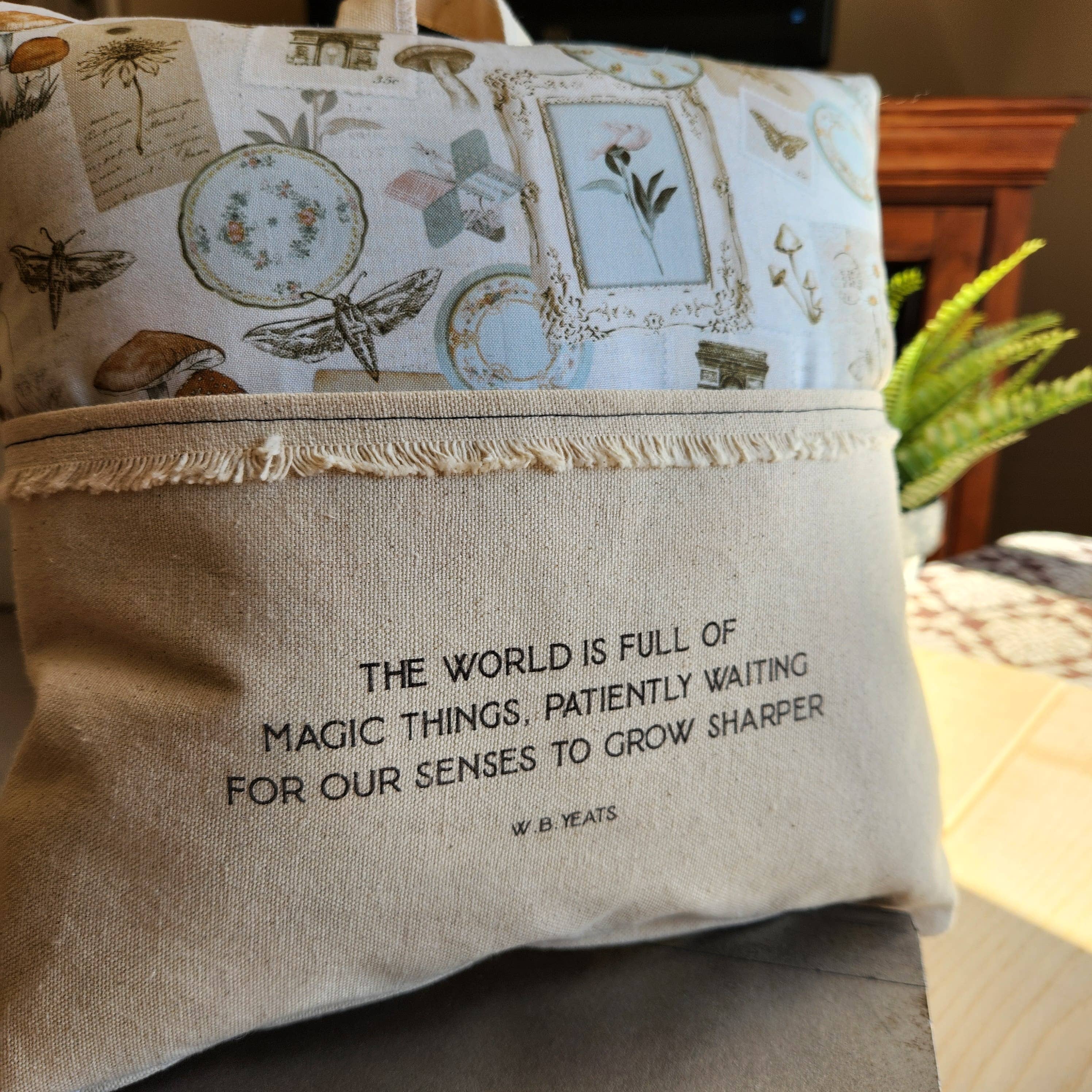 Desmond Brown - Wholesale Throw/Decorative Pillow - The World is Full of Magic Things, Yeats, ephemera print1