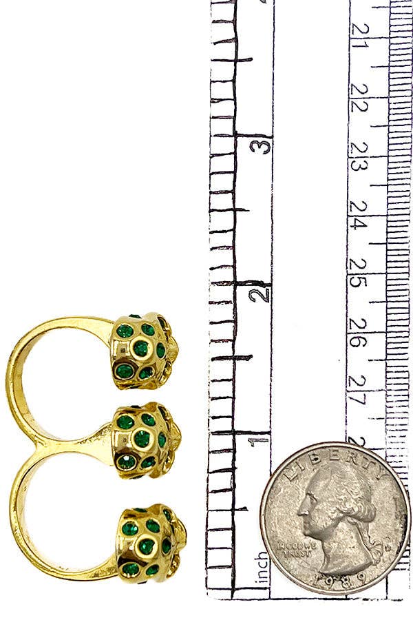 Andrea Bijoux - Wholesale Multi-Stone Ring - Triple Finger Skull Fashion Ring3