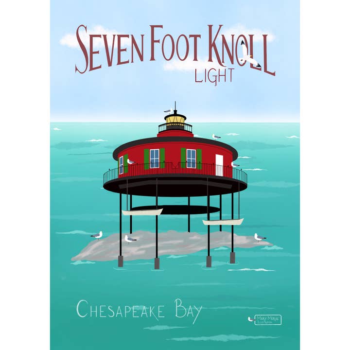 Seven Foot Knoll Light Art Print for wholesale by Mary McRae Illustration