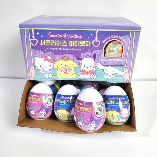 K_Wonderland - Wholesale Lapel Pin/Button - Sanrio Character pins Badge Random Egg Box-24Pcs Limited