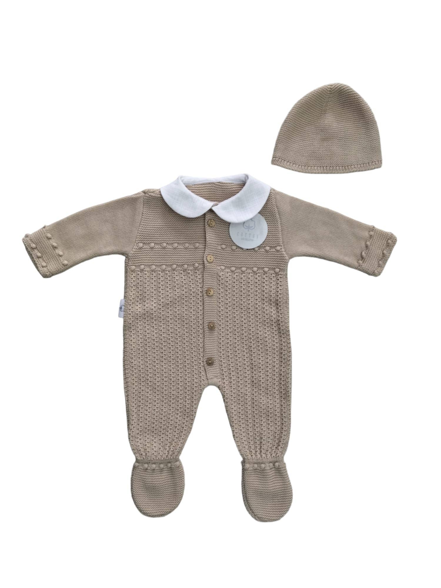 Cotton Socks - Wholesale Clothing Set - Baby - CT 502 JUMPSUIT SET WITH HAT2