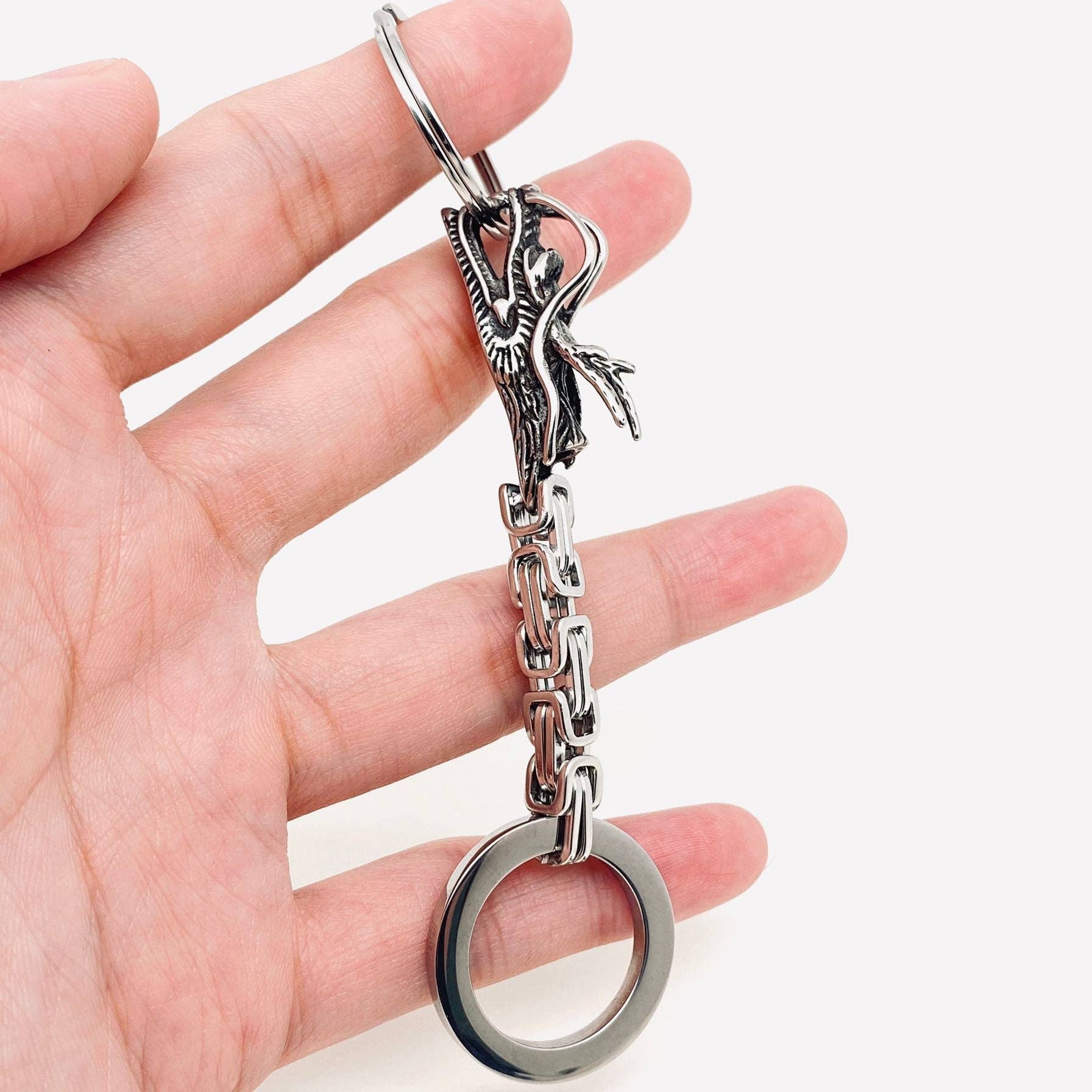 Mio Queena – Großhandel Schlüsselanhänger – Unisex – Drachenkopf-Schlüsselanhänger aus Edelstahl - MJ1