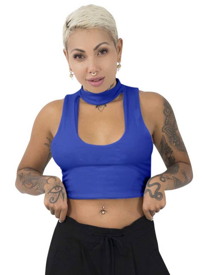 Kenya Collar top - Cobalt for wholesale by Ekoluxe