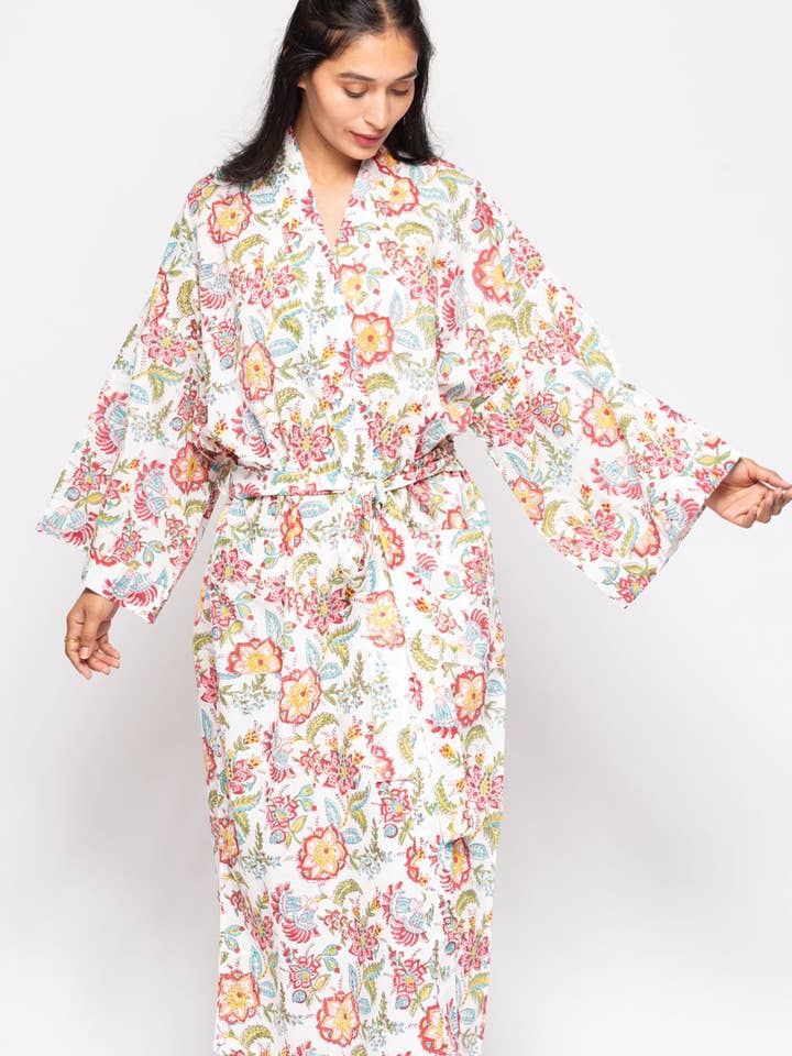 Sevya Handmade - Wholesale Robe - Women's - Reva Block Print Kimono Robes