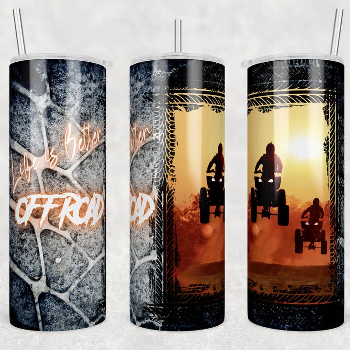 Offroad Fourwheelers Tracks 20oz Sublimation Tumbler for wholesale by Twisted T Creations