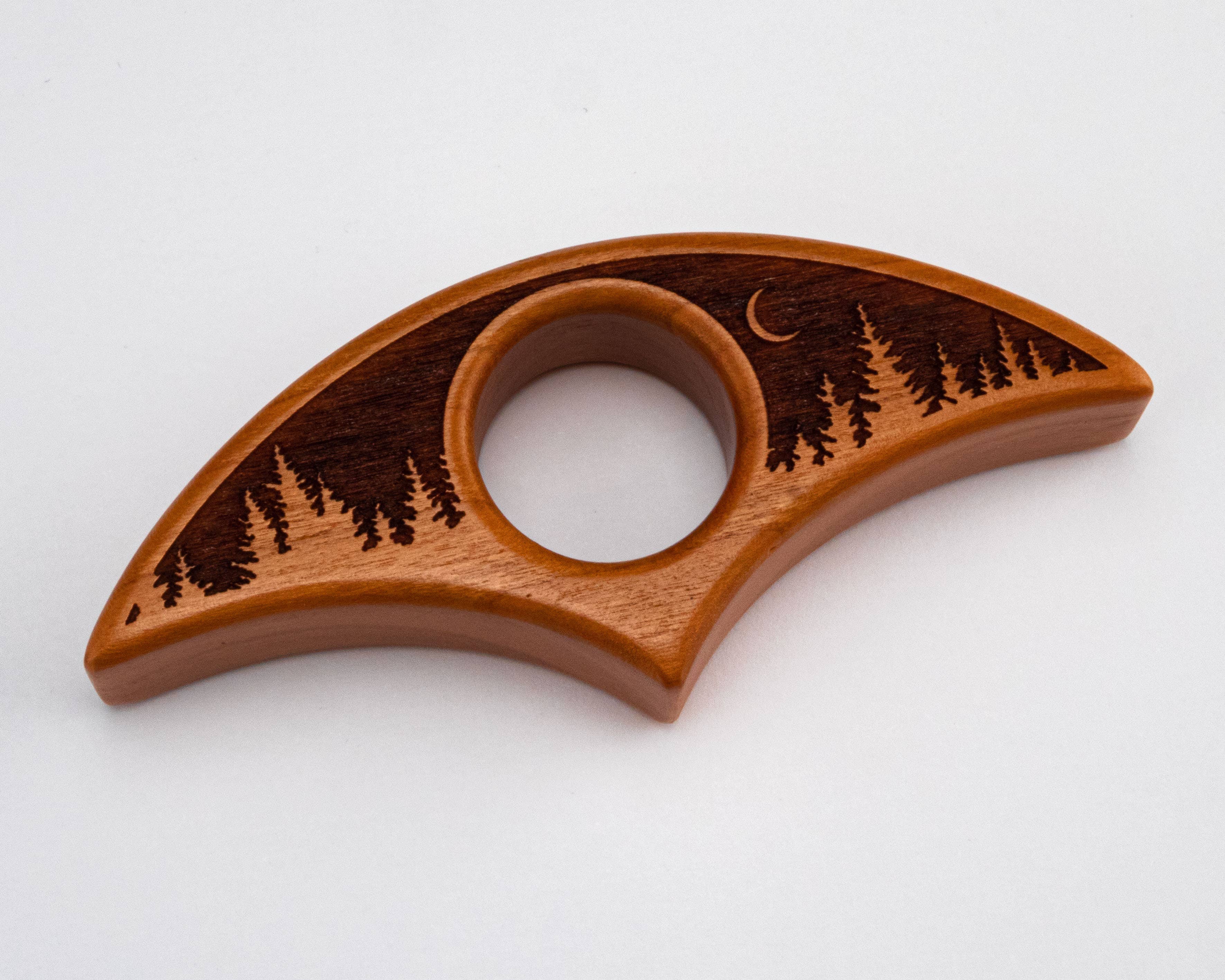 Woodland Woodworx - Wholesale Book Holder - Thumb Page Holder, "Moonlit Forest" Design, Cherry Wood7