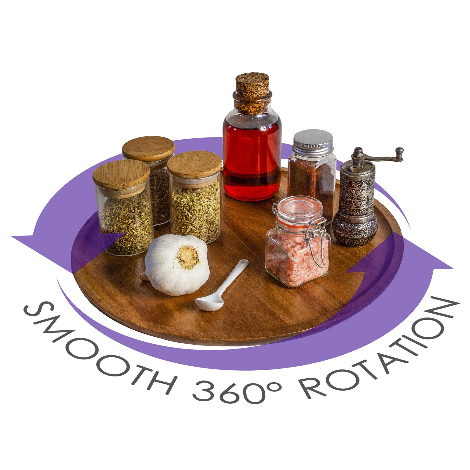 Totally Bamboo - Wholesale Lazy Susan - TB Home® Acacia Wood Lazy Susan Turntable3