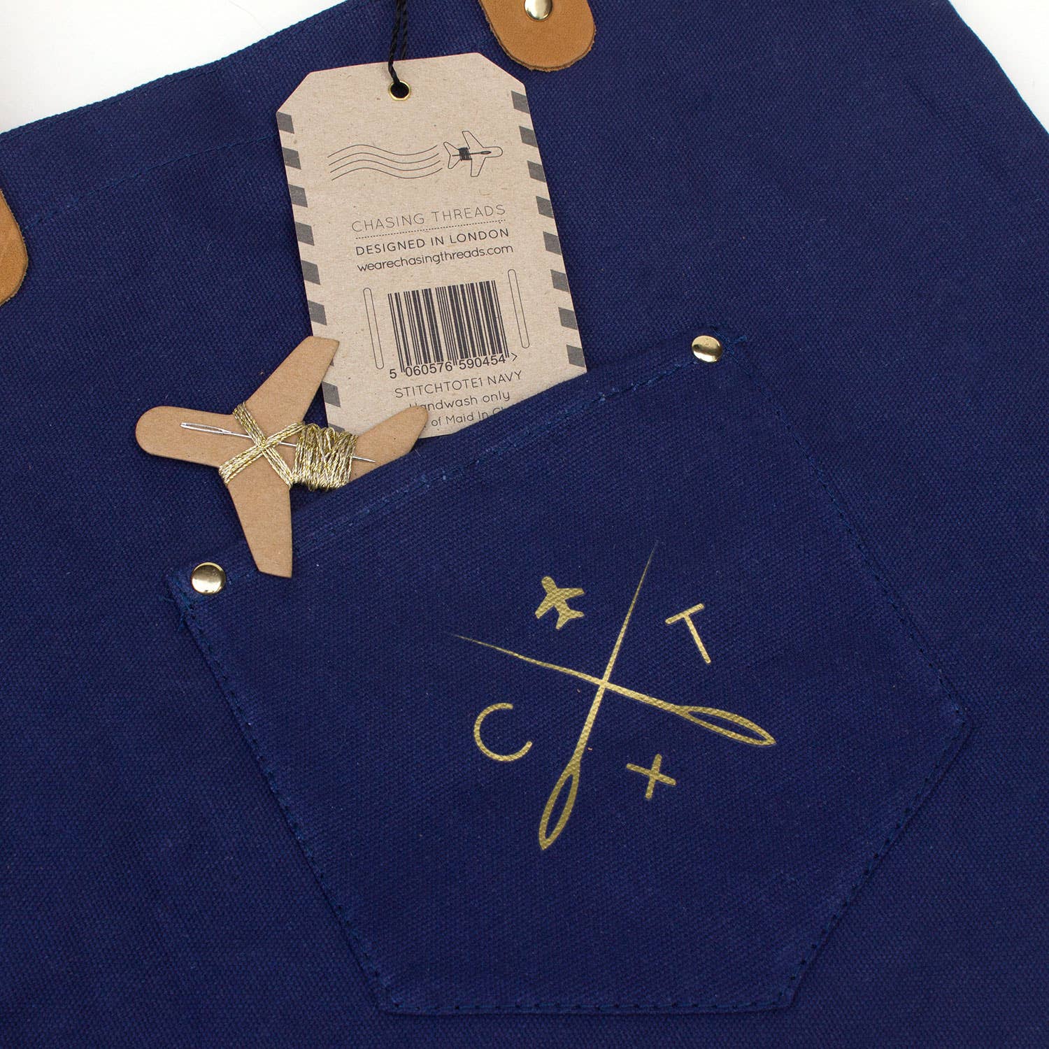 Chasing Threads - Wholesale Tote Bag - Unisex - Stitch Where You've Been Tote Bag Kit - Navy Cotton7