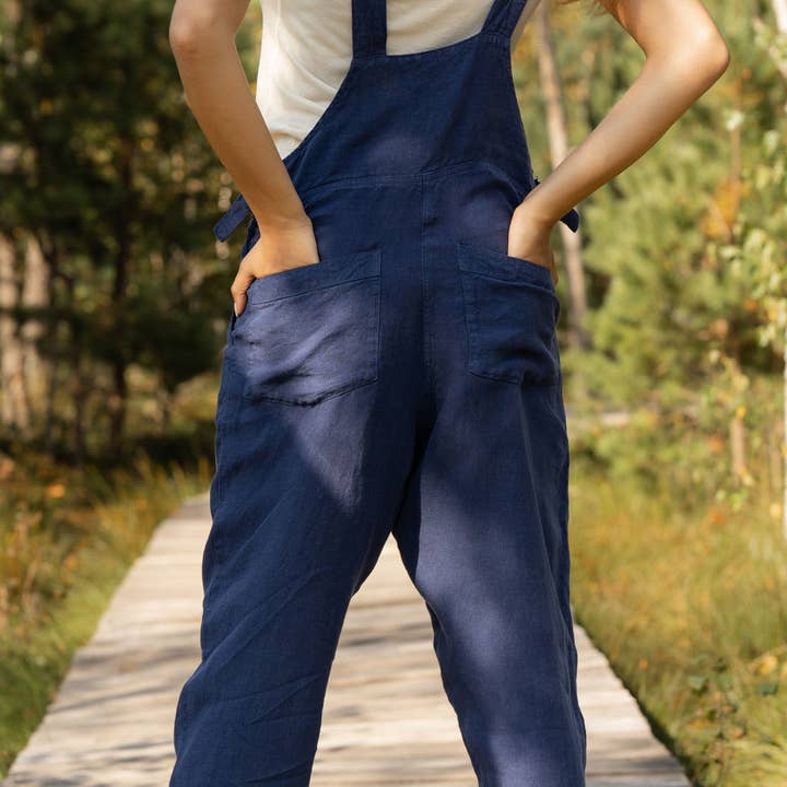 menique - Wholesale Jumpsuit - Women's - Linen Pinafore Jumpsuit Nicci - Dungaree Overall Jumpsuit