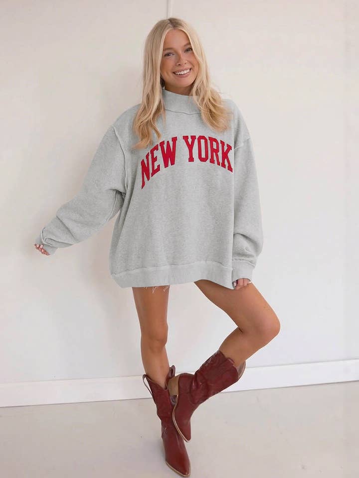 Damen Gerippter Rollkragenpullover mit Buchstabenaufdruck für den Großhandel von EmberLoom