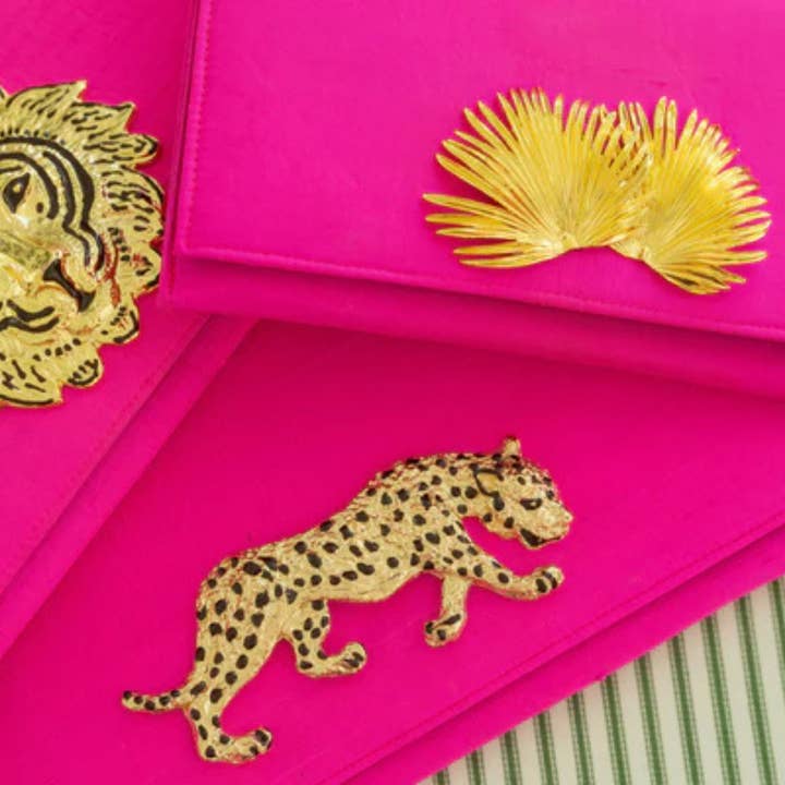 Garland Bags - Wholesale Clutch Bag - Women's - Hot Pink Dupioni Silk Cindy Clutch w/ Magnetic Snap