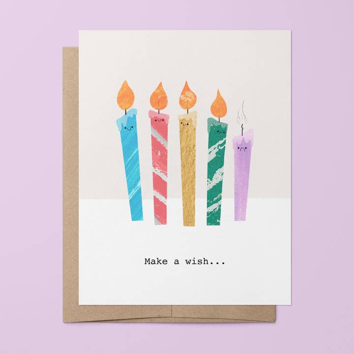 "Make a wish..." Greeting Card for wholesale by Sincerely, Rob