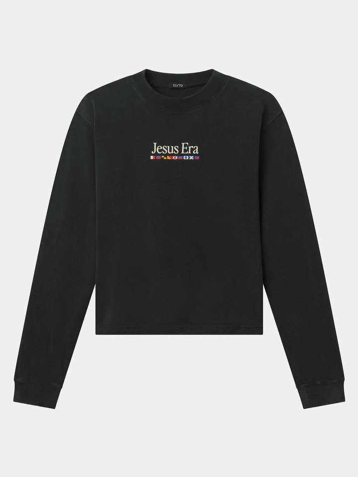 T-shirt Jésus Era LS Heavyweight - Nightfall pour la vente par ELVTD