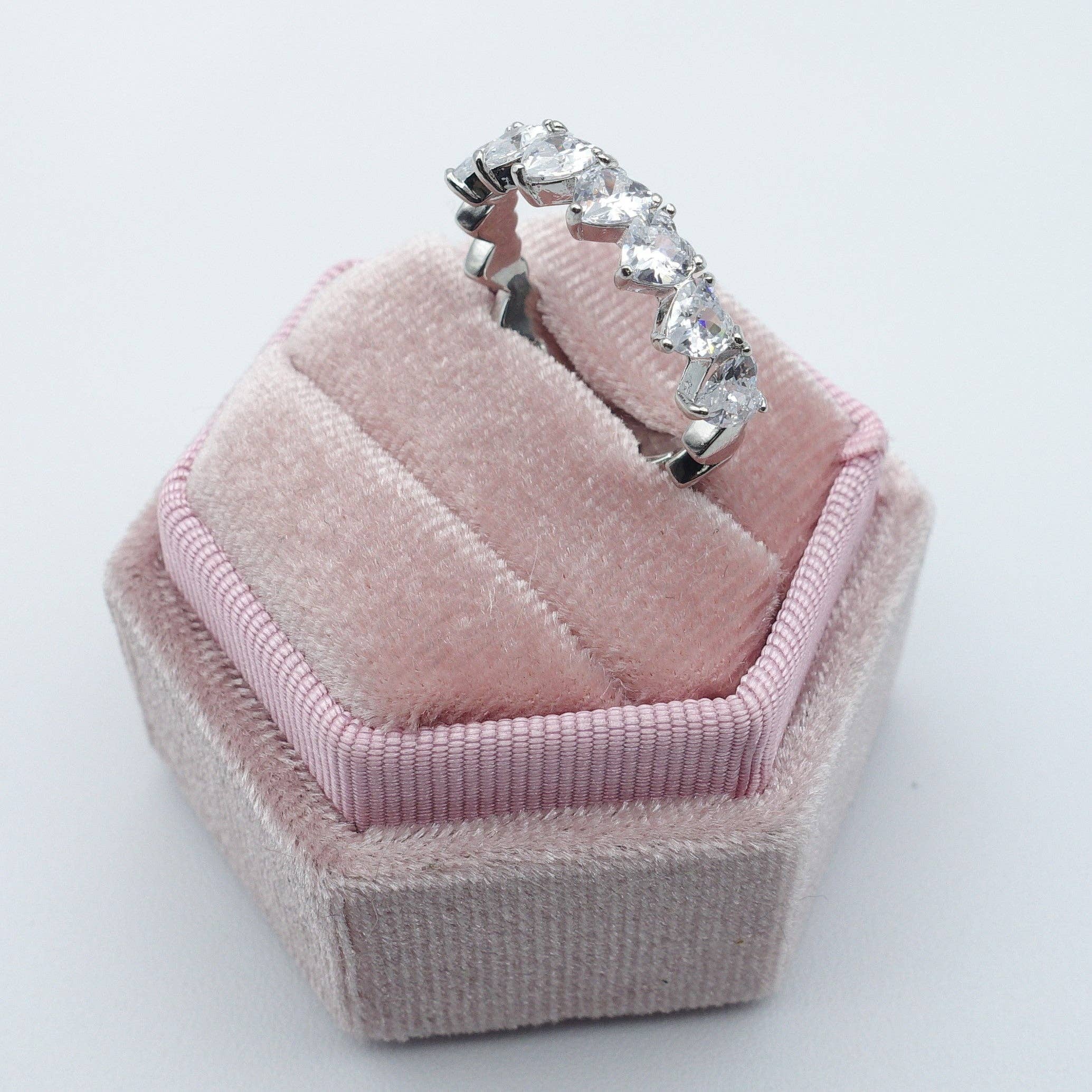 Daemon srls - Wholesale Multi-Stone Ring - JENNY- cuori orizzontali ~ ANELLO REGOLABILE con cubic zirconia a forma di cuore19