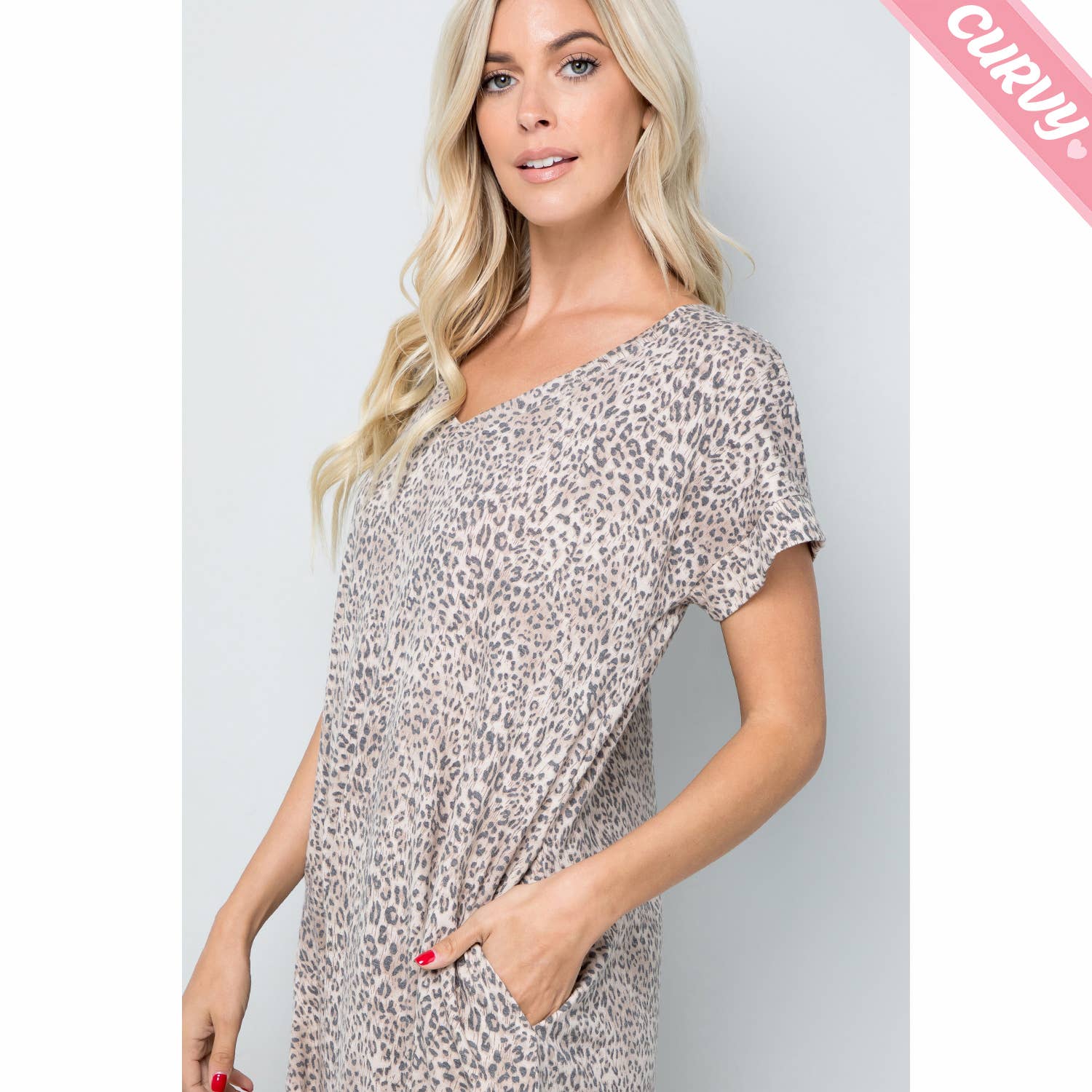 Sweet Lovely by Jen - Wholesale Dress - Women's - SD5349PL Leopard Tee Dress1