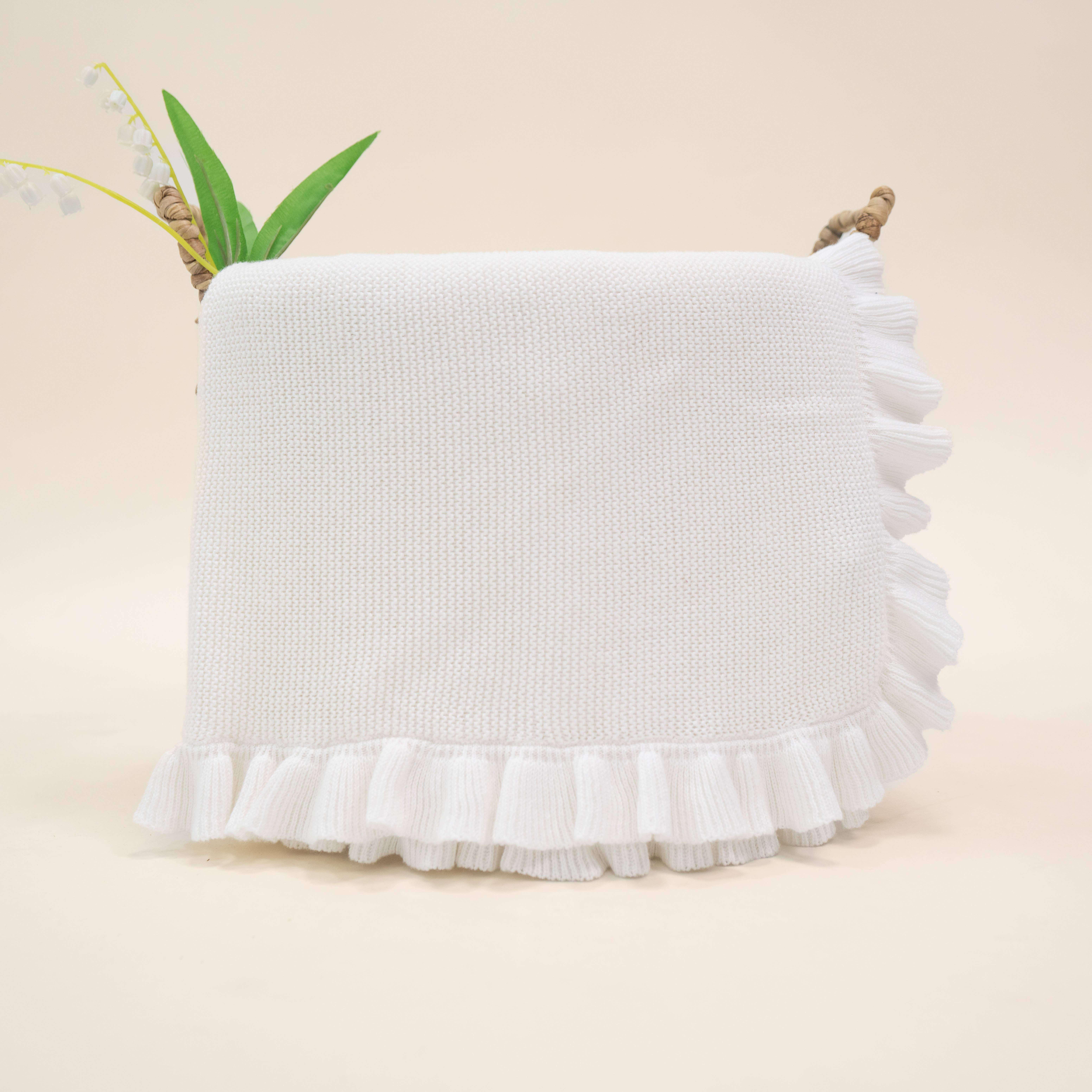 SwaddleAn - Wholesale Bedding Blanket - Kids & Baby - SwaddleAn Ruffled Knit Baby Blanket - 100% Cotton8