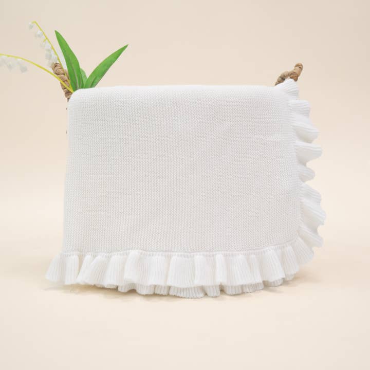 SwaddleAn - Wholesale Bedding Blanket - Kids & Baby - SwaddleAn Ruffled Knit Baby Blanket - 100% Cotton8
