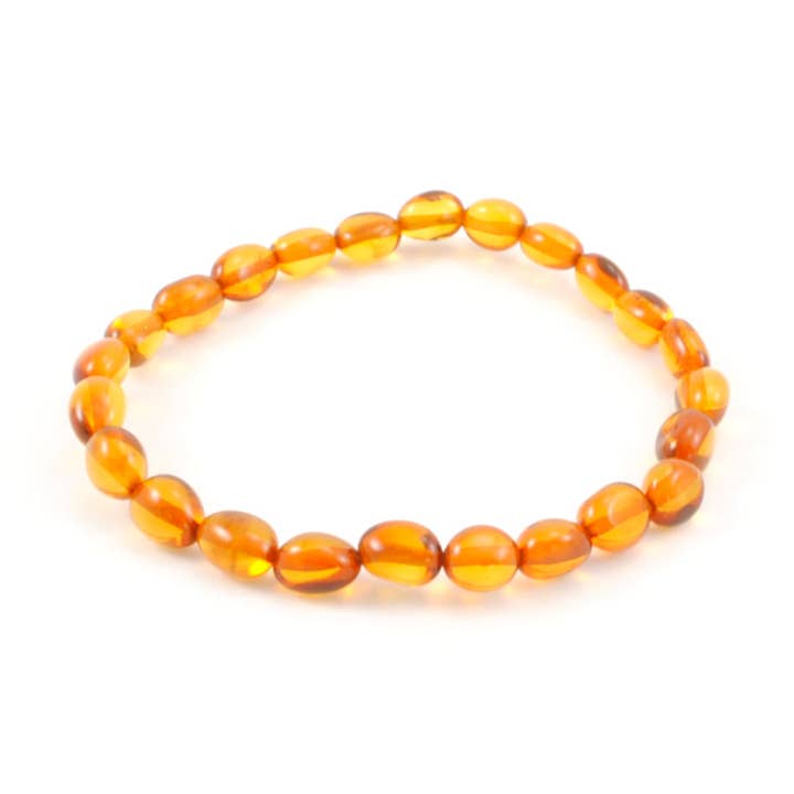 Cognac Amber Stretch Bracelet for wholesale by Amberman