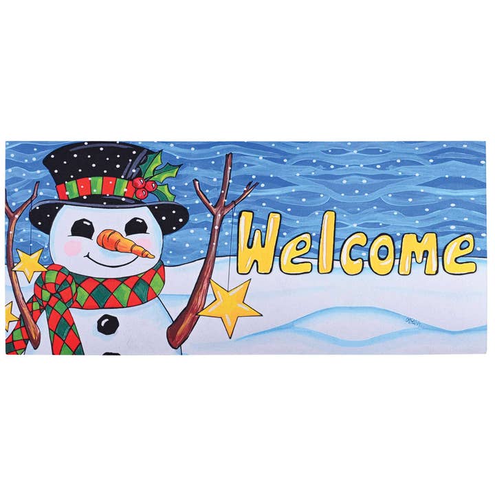 Doormat Insert Snowman Star And Flurries for wholesale by Cottage Garden