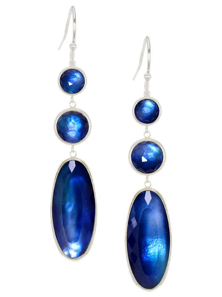 Labradorite Doublet Statement Earrings - SF for wholesale by Zoey Simmons