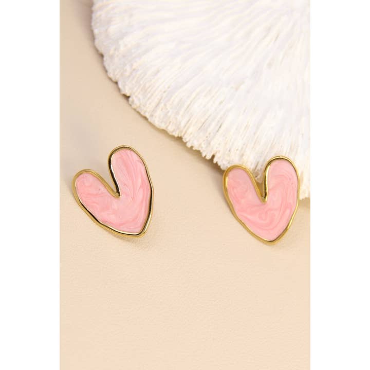 BELLISSIMA BIJOUX - Wholesale Dangle Earrings - Asymmetrical Heart Earrings – Colored Enamel4