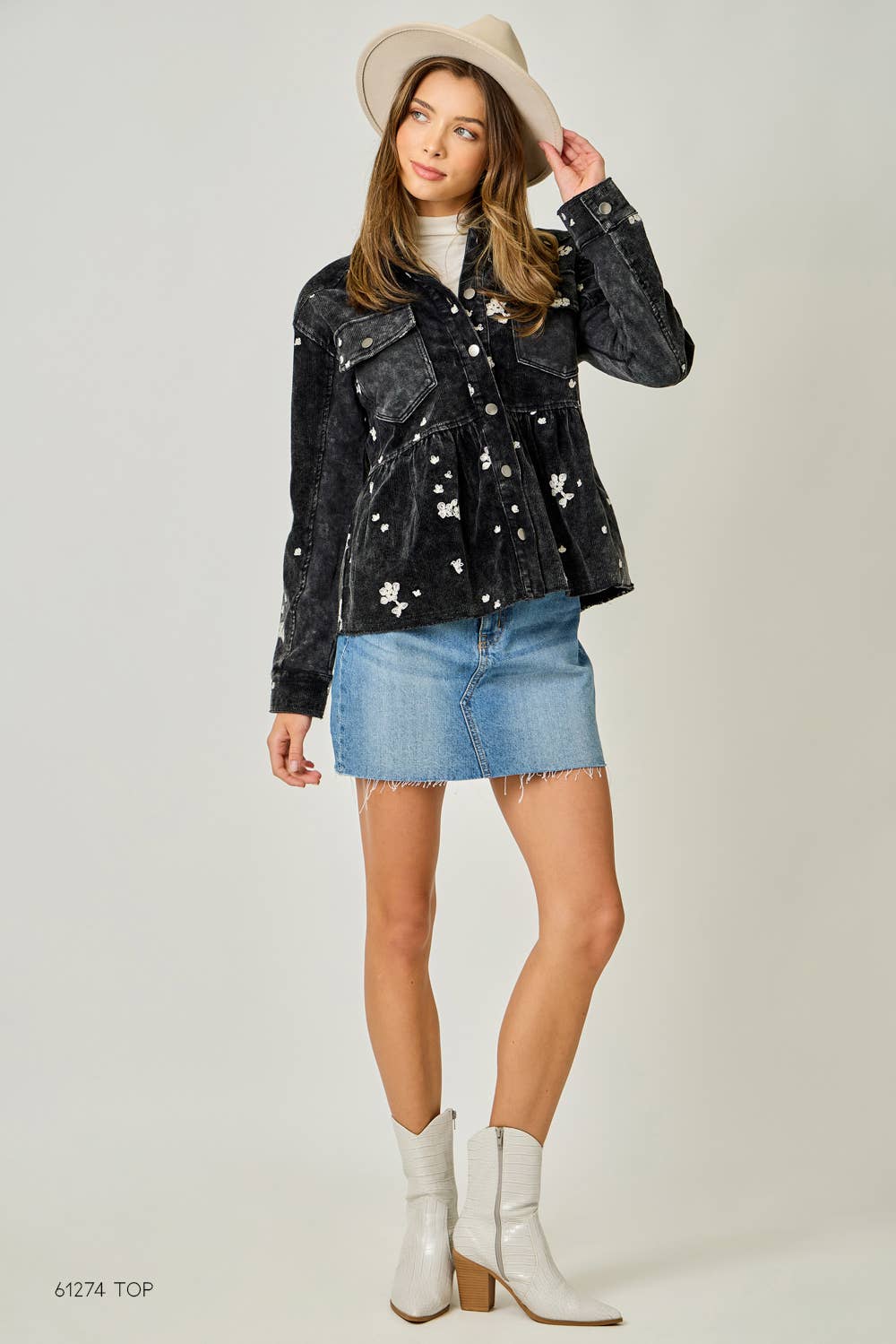 Mystree - Wholesale Jacket - Women's - 61174 Washed Terry Mix Peplum Jacket14