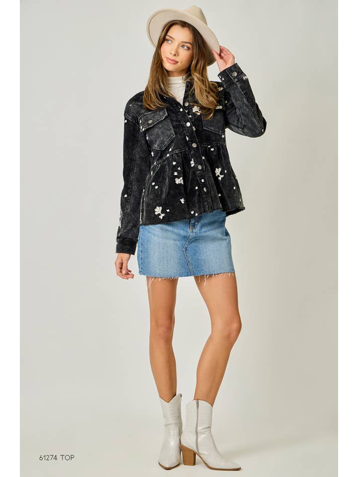 Mystree - Wholesale Jacket - Women's - 61174 Washed Terry Mix Peplum Jacket14