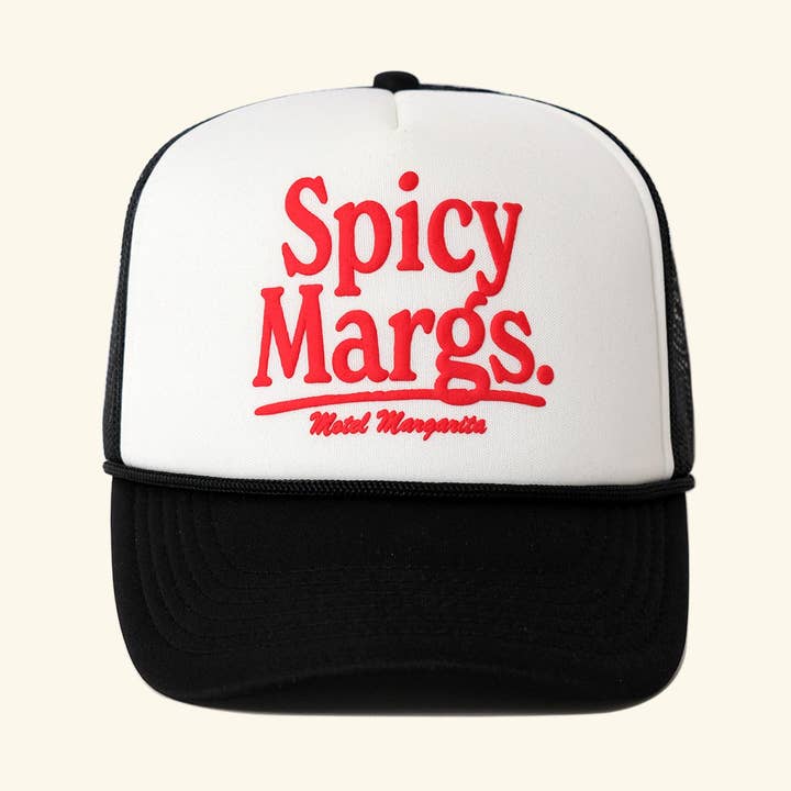 Spicy Margs Trucker - Bone/Black for wholesale by Motel Margarita