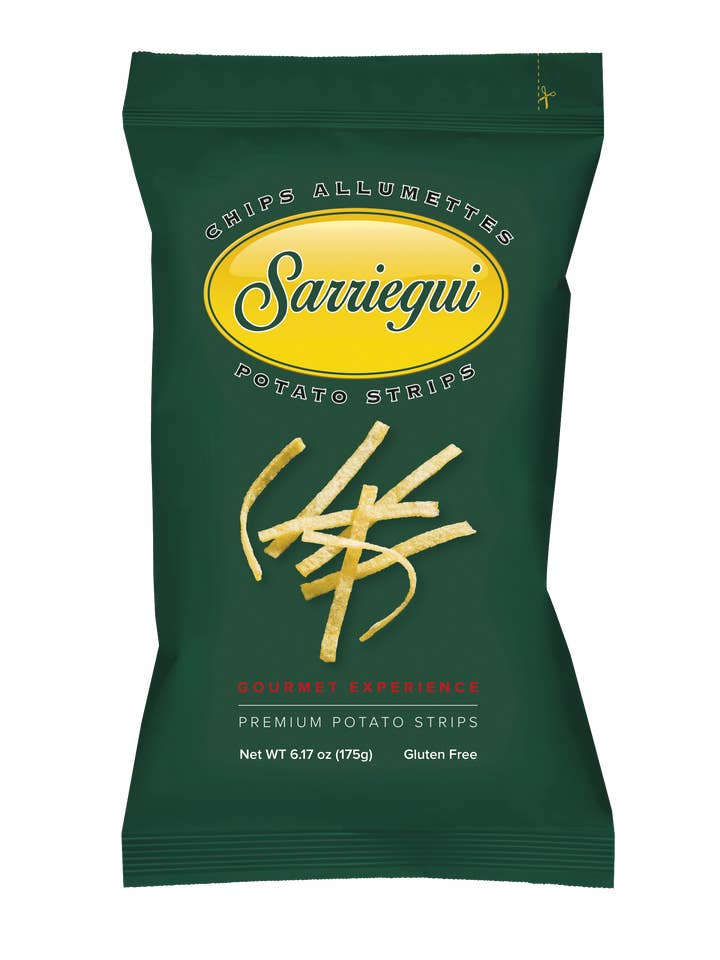 Cintas de patata frita 300 g con aceite de oliva virgen para venta al por mayor de Chips Sarriegui