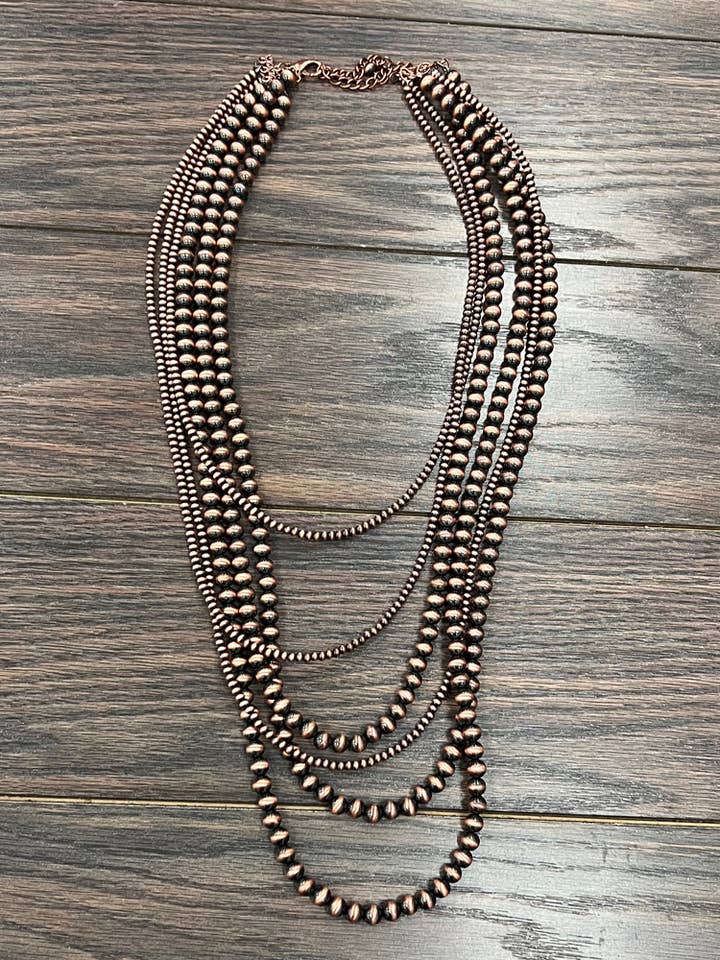 736519, Handmade Copper Navajo Bead Necklace for wholesale by ISAC Trading Inc