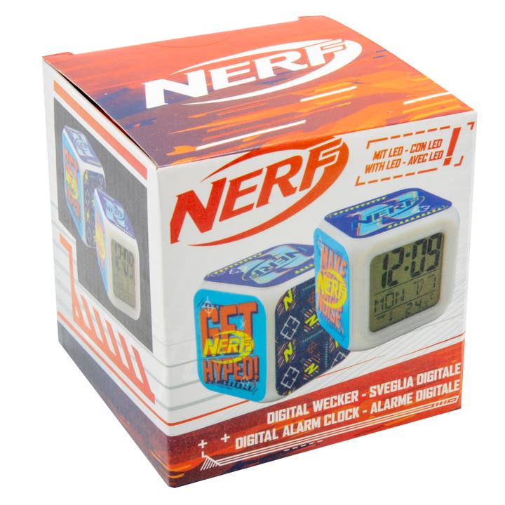 Joy Toy - Wholesale Alarm Clock - NERF CUBE ALARM CLOCK WITH LED LIGHT1