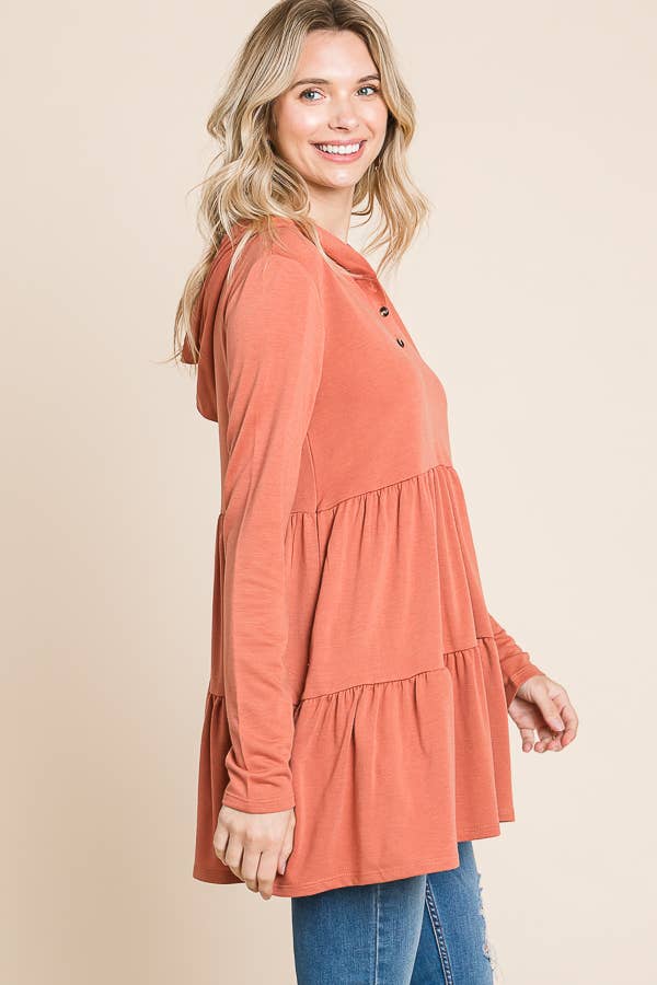 Culture Code - Wholesale Tunic - Women's - CFD1150LA - HOODIE SHIRRING LONG SLEEVE DRESS17