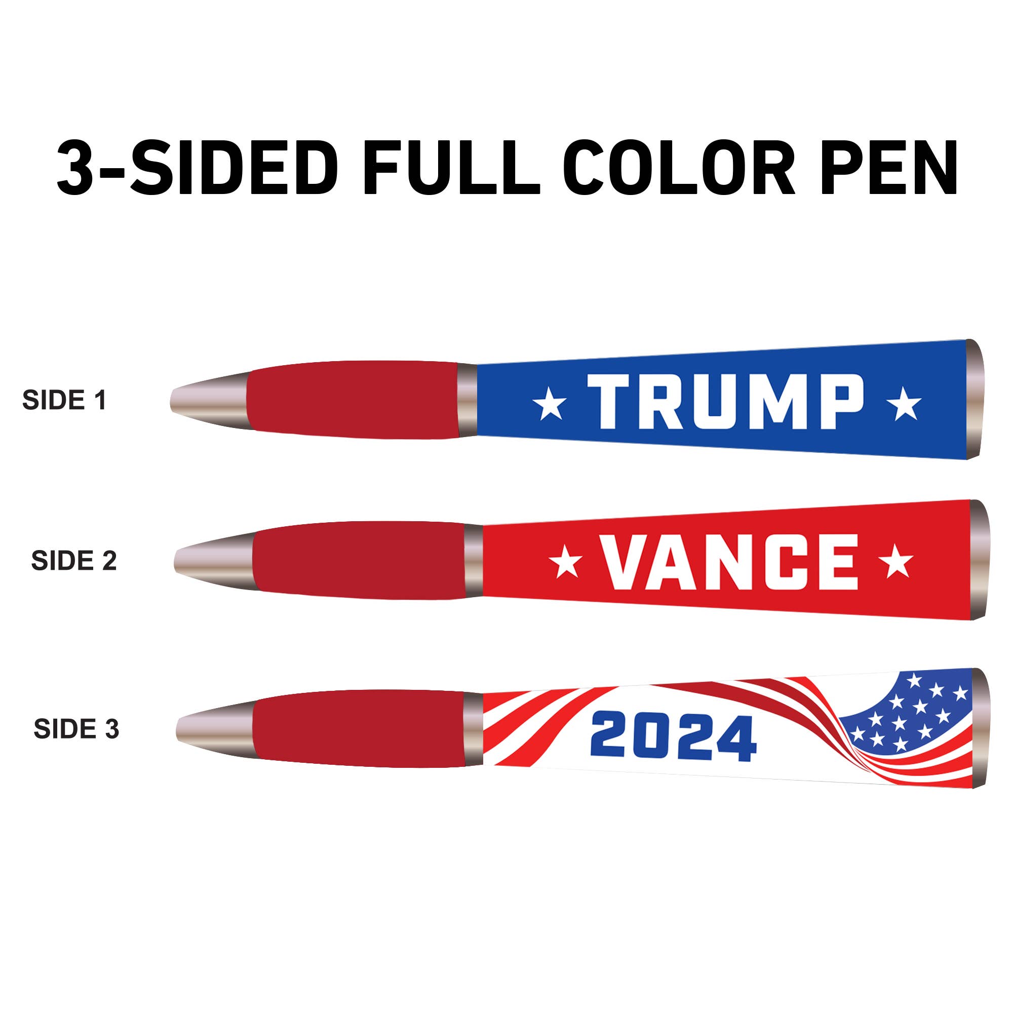 GMG Works - Vente Stylos - Trump, stylo à bille JD Vance 2024, 3 faces3