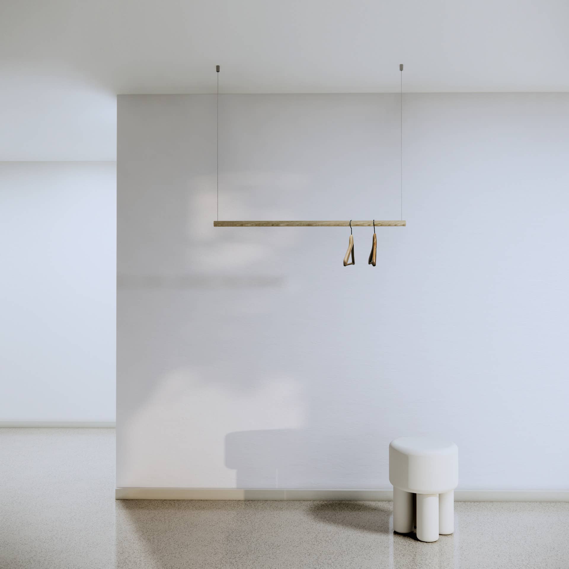 halblang - Vente Meuble de chambre - Porte-manteau mural minimaliste en bois massif3