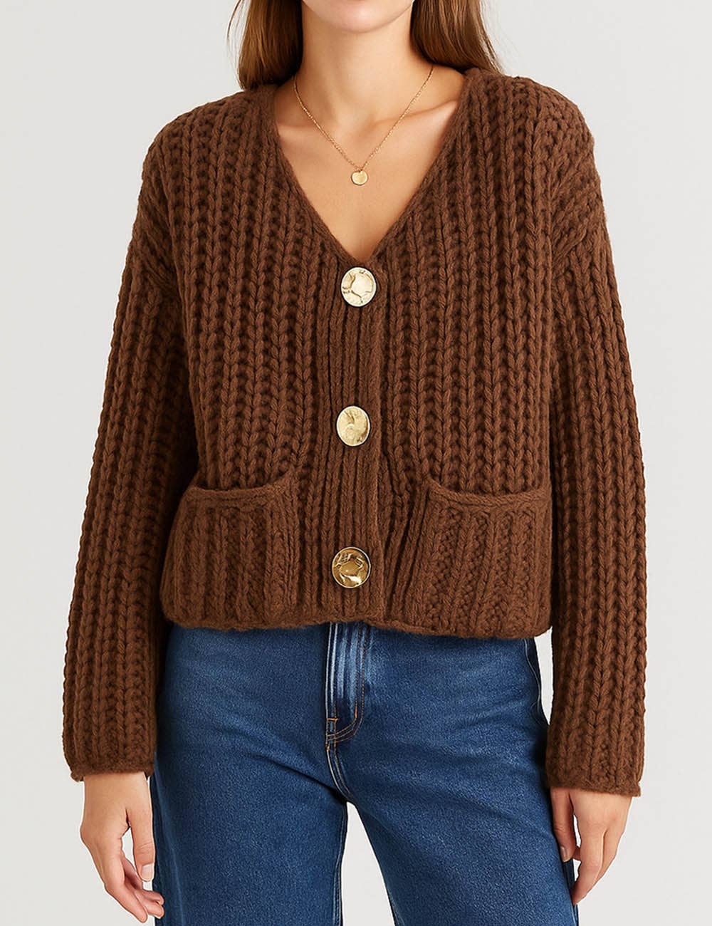 Sweetkama - Vente Cardigan – femme - Cardigan épais uni tendance pour femmes SKT46373