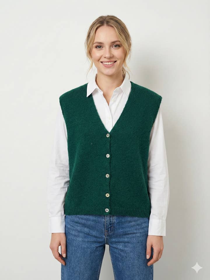 Mouwloos gebreid vest @24608_GiSMBout voor wholesale door Mimi & Gogo