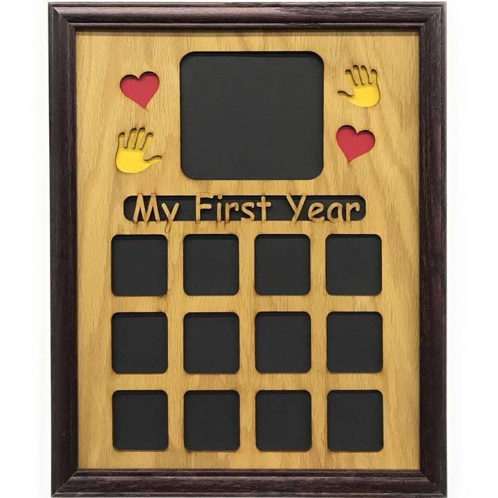 My First Year Picture Frame with Handprints & Hearts 11"x14" for wholesale by Legacy Images