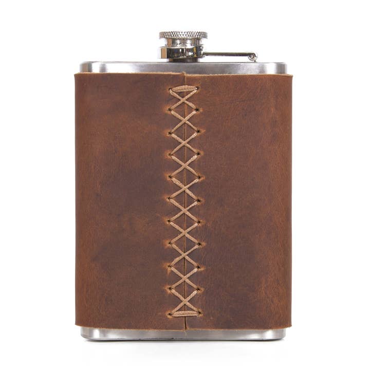 Leather Wine Flask Cover for wholesale by TLG Canada