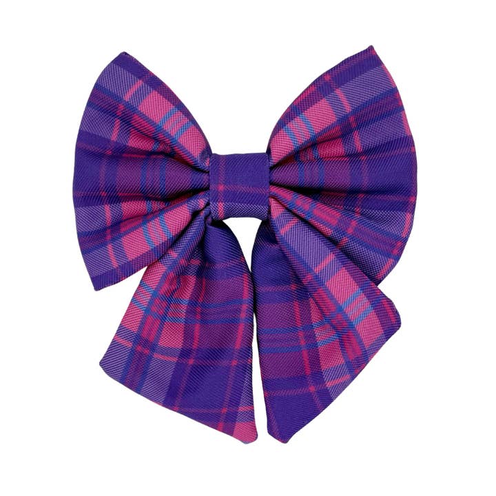 Gravata de Marinheiro para Cão - Xadrez Rosa por atacado de Molly & Co.