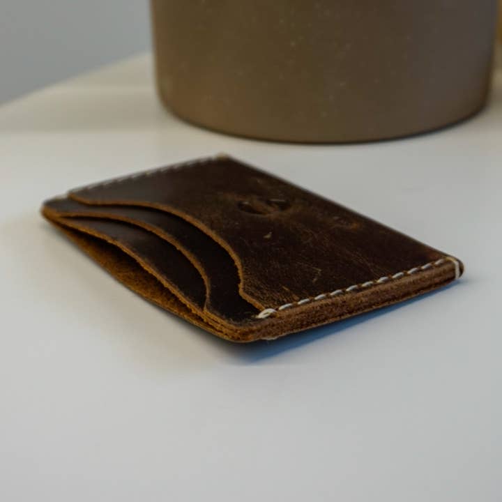 Minto Kaartportemonnee van gewaxed buffelleer voor wholesale door Rust Sydney