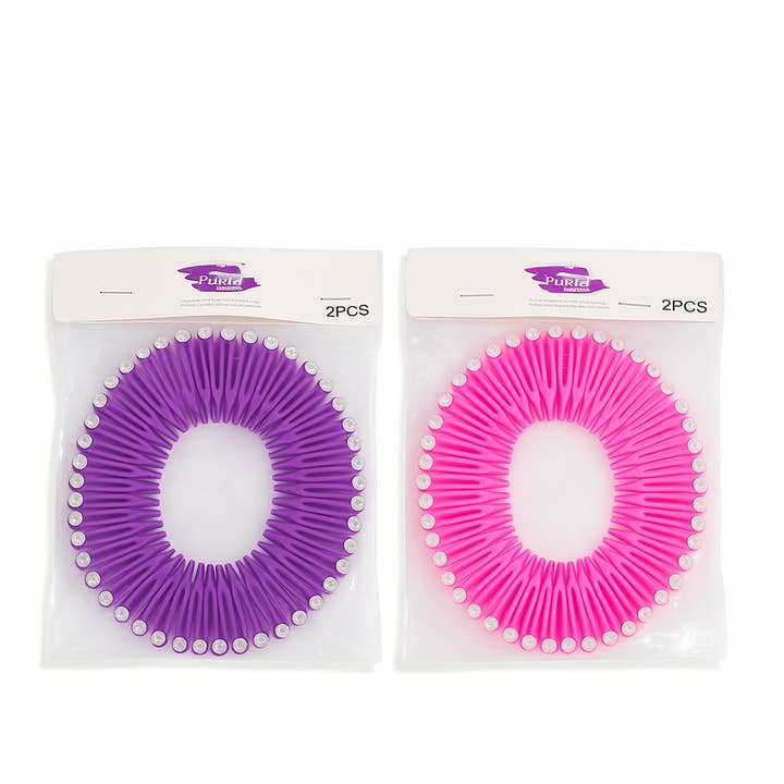 Majestic Wholesale - Vendita all'ingrosso Elastico per capelli - Portacoda di Cavallo con Cristalli a Zigzag, Colori Assortiti, 2 pezzi, 12CT