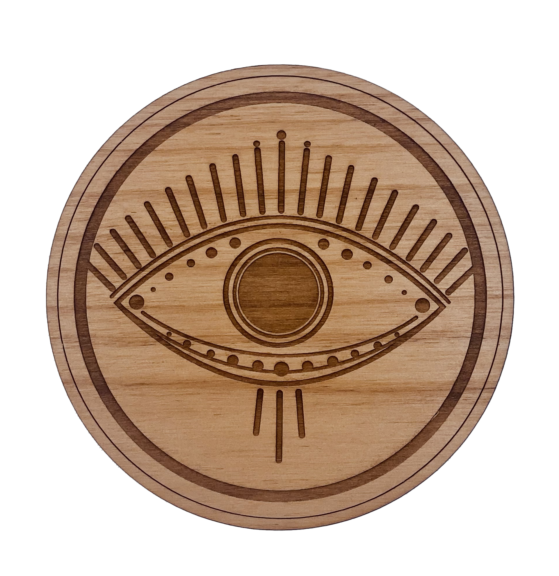 Woodcutts Inc. - Wholesale Coasters - Evil Eye 3 Wood Coaster0