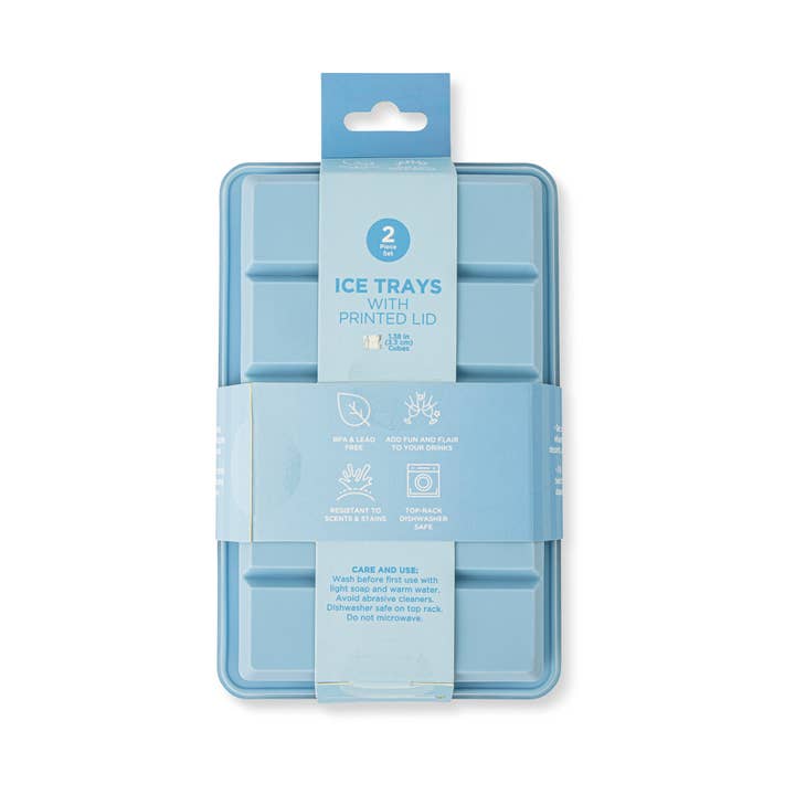 Core Home - Wholesale Ice Tray/Mold - 2pk Printed Lid/Cube Ice Tray - Stripe6