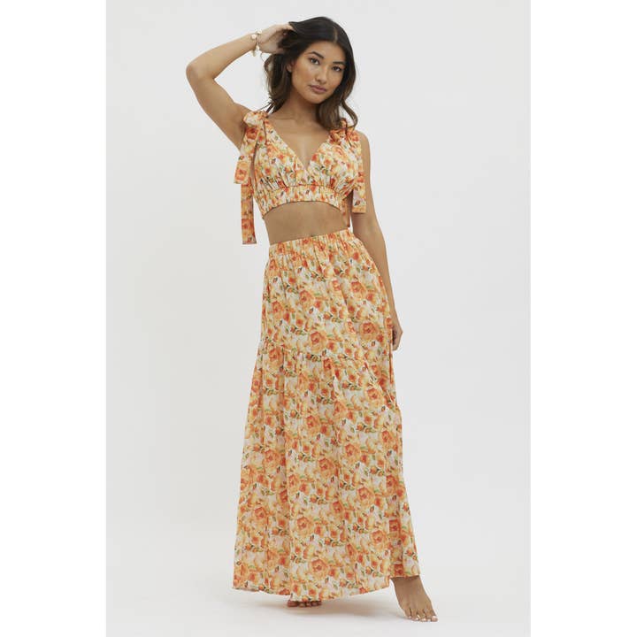 Completo con top e gonna floreale / SN0252B per la vendita all'ingrosso da parte di One and Only Collective